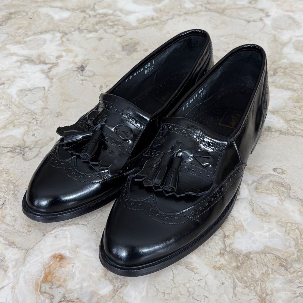 Classy Italian-Made Black Leather Tassel Loafers – Genuine Leather Sole - Picture 3 of 15